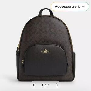 Coach Brown and Black Monogram Backpack
